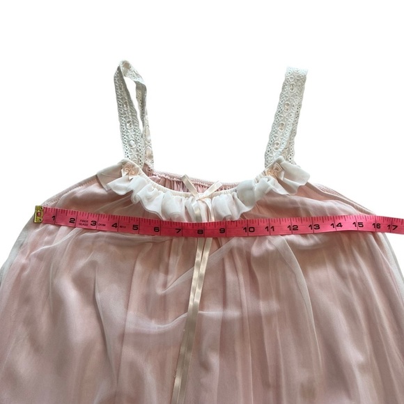 Vintage Nightie Nightgown Pink White Coquette Size Small - Picture 10 of 12